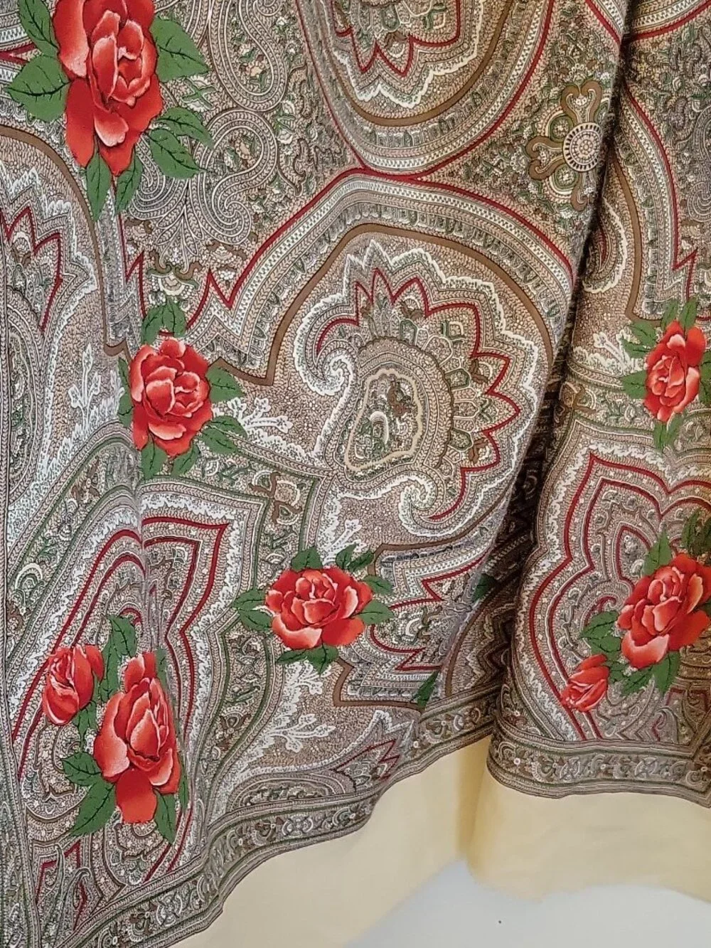 Luca Castellani Women Multicolor Paisley Floral Fringe Scarf Wrap 45